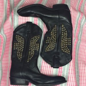 Frye Billy Pull on Studded Cowgirl boots